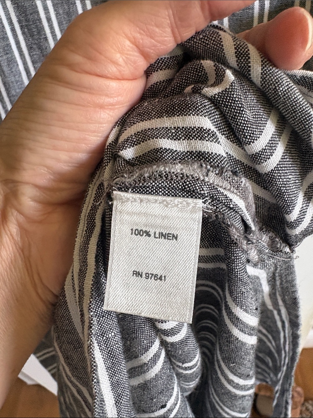 J. Jill Love Linen XS Striped Sleeveless Maxi Dress gray white minimalist EUC - Picture 8 of 13